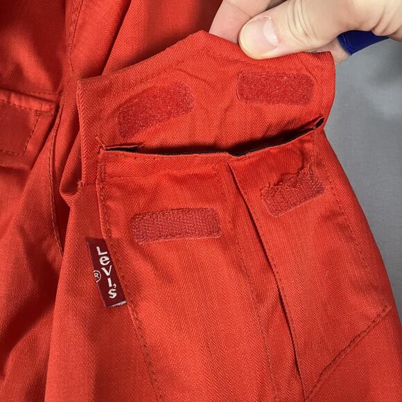 Levi's x 686 Jacket Womens Large Red Snowboard Ski Faux Fur Hood Sherpa Lined - Picture 16 of 16